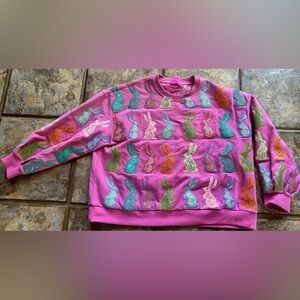 QOS M Pink Bunny Sweatshirt
